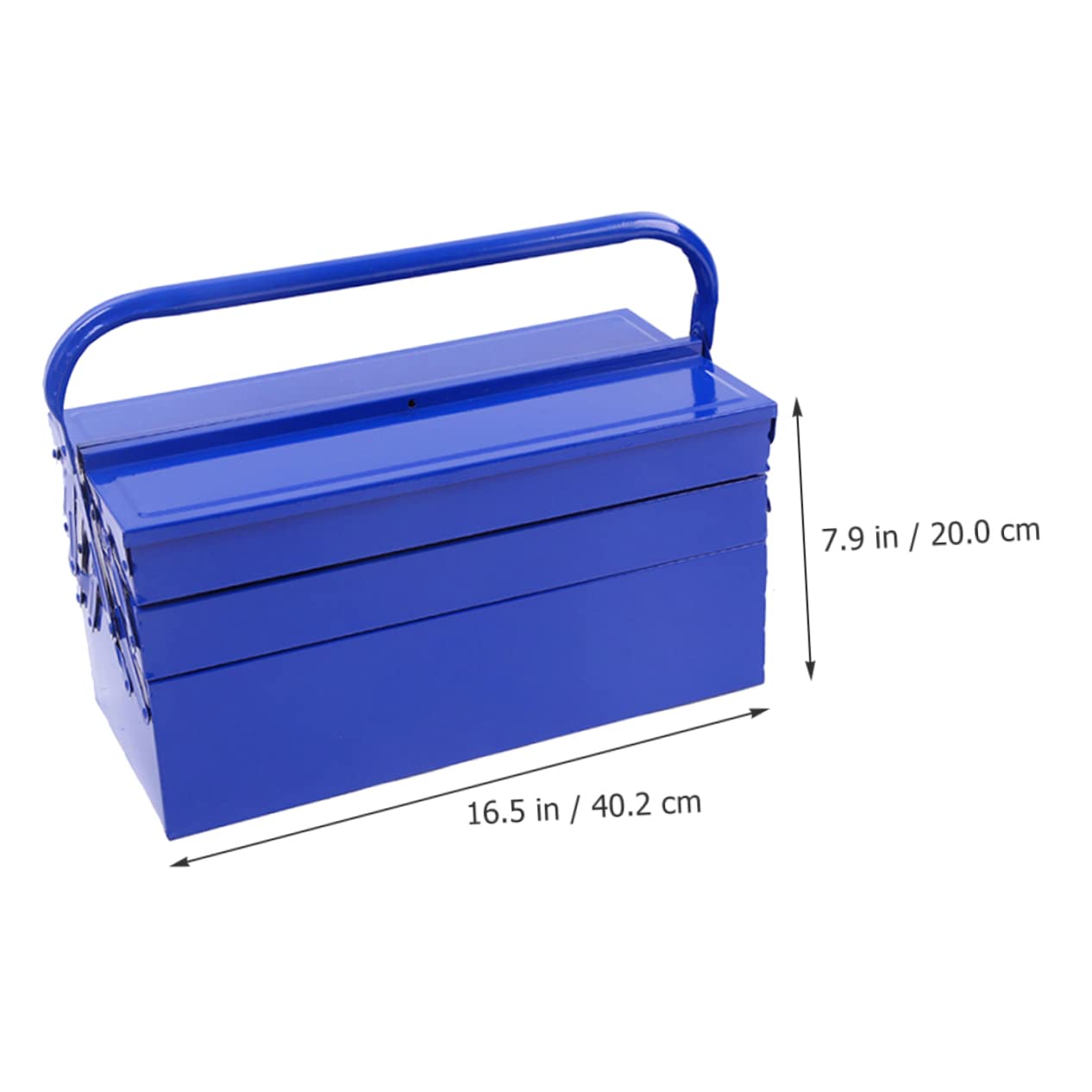 Boîte à Outils en Fer Bleue, Grosse Capacité, Portable pour Rangement