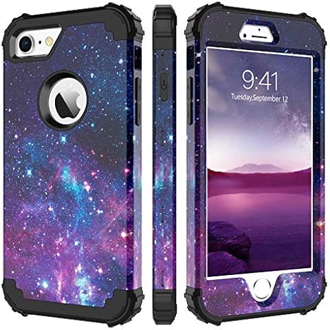 BENTOBEN iPhone 8 Case, iPhone 7 Case Nebula, iPhone 8 Case Shockproof, Slim Hybrid 3 in 1 Heavy Duty Hard PC Bumper Rugged High Impact Protective Case for iPhone 8/7 (4.7 Inch) - Nebula Cover