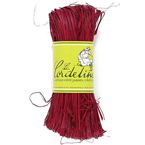 La Cordeline Raphia Naturel Coloris Rouge Framboise 50 g