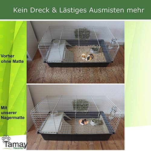 Tamay Nagermatten aus 100% Hanf, 100 x 50cm I Premium Nagerteppich als staubfreie Käfig Bodenbeckung für Kaninchen, Meerschweinchen, Kleintiere – Natürliche Hanfmatte für Nagetiere (2 Stück)