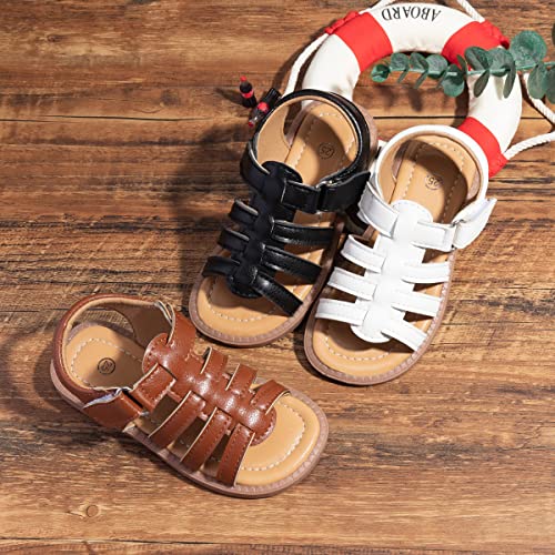 Image of Toddler Girls Sandals Little Girl Summer Flat Sandal Baby Open Toe Outdoor Beach Holiday Dress Shoes