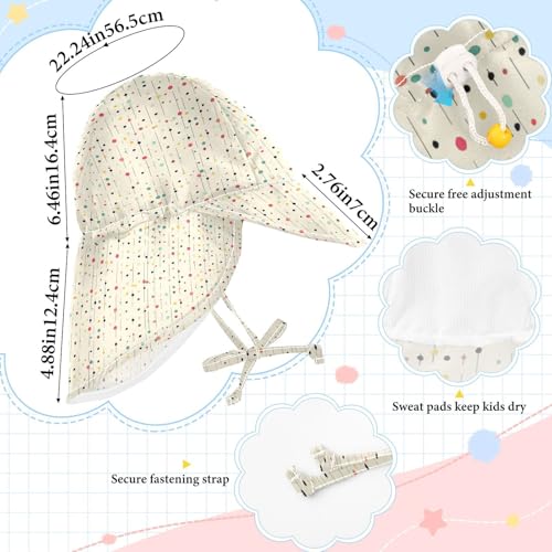 KLL Toddler Boys Sunhat Baby Boys' Hat Baby Girls UPF 50 Large Brim Travel Essentials Vertical Small Round Dot Flower4