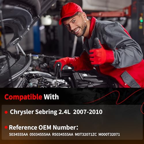 17994N Motor de Arranque Nuevo Compatible con Sebring 07-10 y Dodge Avenger 08-10, Caliber 07-12, Journey 09-19, Compass/Patriot 07-17, 12V 1.2KW 8 Dientes CCW miniatura 2