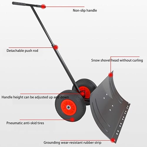 Miniatura 3 de Snow Shovel Multifunction Hand Push Snow Remover, Portable Wheeled Snow Removal Artifact, Outdoor Snow Removal for Driveway Garden Car Pala de Nieve