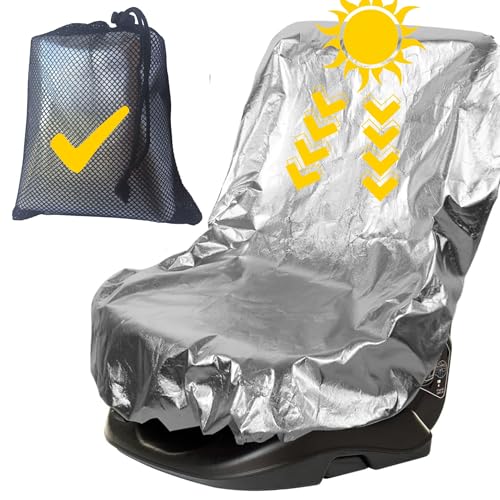 TailoKids® Funda Antitermica Silla Coche Bebe Universal - Parasol Coche Bebe Silla Universal Ajustable con Cordón – Parasol Protector Asiento Coche Silla Bebe con Bolsa para Guardar. Grupo 0,1,2 y 3