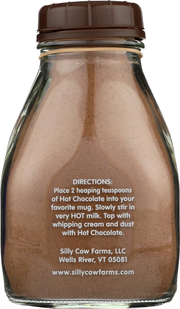 Sillycow Farms Hot Chocolate Mix Truffle Flavor | Vegan, Nut Free Certified Quality Cocoa Powder | Gluten-Free, Non-GMO & Dairy-Free | Reusable Packaging | 16.9 Oz Reusable Glass Bottle - Pack of 2