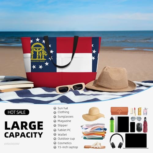 Sac à bandoulière drapeau Géorgie idéal pour vos voyages d'été et vos journées à la plage - 6