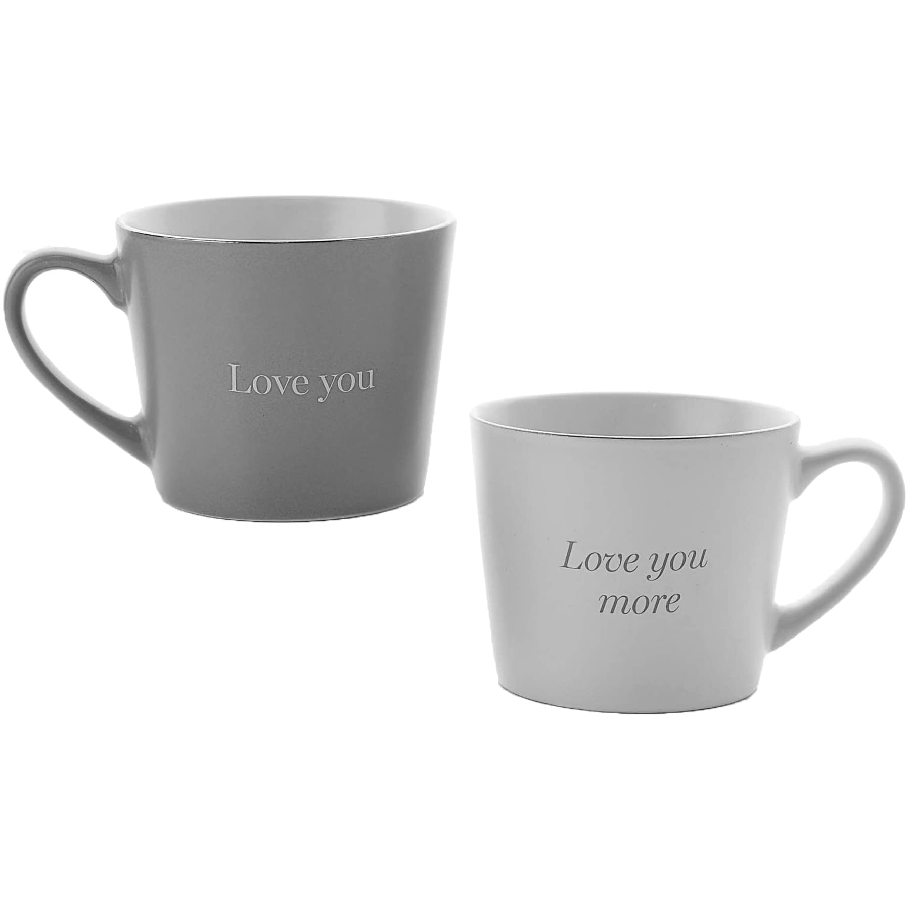 Widdop and Co Grey/White Anniversary Mug Set - Love You Love You More
