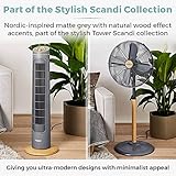 Tower T628000 Scandi Tower Fan with 2-Hour Timer, 3 Speeds, Automatic Oscillation, 14”, 40W, Grey and Wood Effect - Image 6
