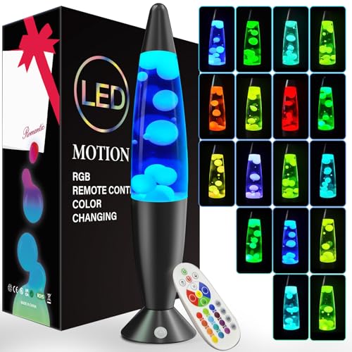 AONESY Liquid Motion Lamp Relaxing Liquid Light for Adults and Kids Mood Lamp for Stress Relief 17 Color Changing Night Light Nightlight for Home Decor Bedroom Office-40cm Black