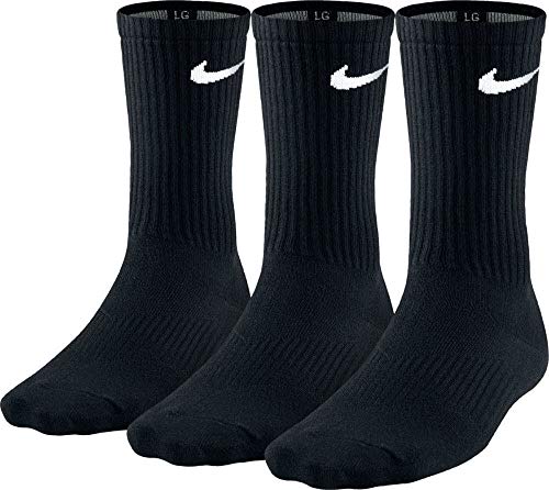 Nike Unisex Trainingssocken 3 Paar Lightweight Crew, Schwarz (Black/White),...