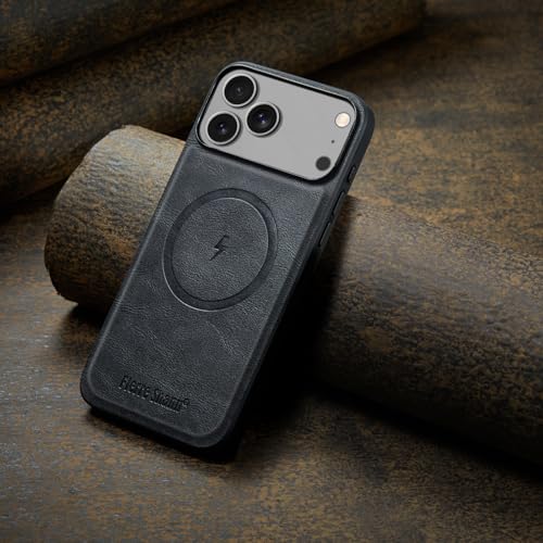 Étui iPhone 17 Pro vert coque arrière magnétique en silicone et cuir mince - 5