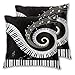 LOSUMIGE Taie d'oreiller Lot de 2 Notes de Musique avec Piano Housse De Coussin carré pour Lit Voiture De La Maison Canapé 60cm x 60cm