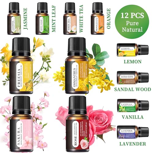 Essential Oils Set 12 Scents 10 ML Bottles Lavender Lemon Rose Jasmine Vanilla Sandalwood - image 6