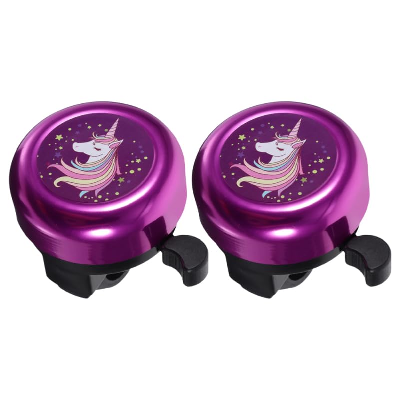 Homoyoyo 2PCS Unicorn Bike Bell,Bicycle Bell Cute Scooter Bell with Loud Clear Sound for Regular Bicycle Mountain Bike Tricycle Accessories