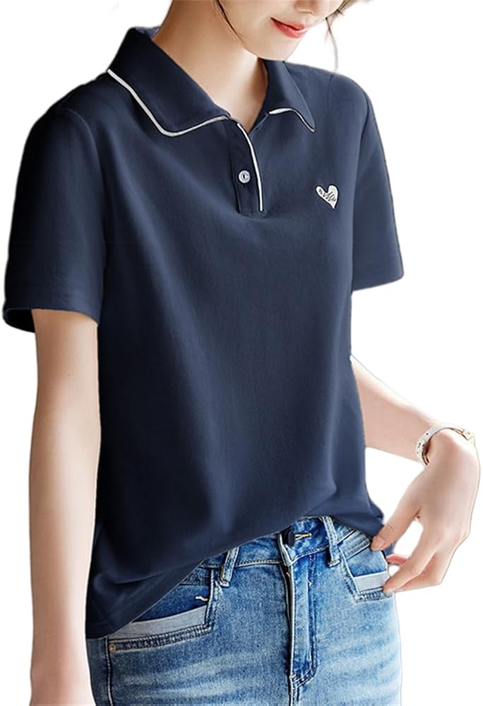 Amazon | [KOSIKINI] ポロシャツ レディース 半袖 ポロシャツ
