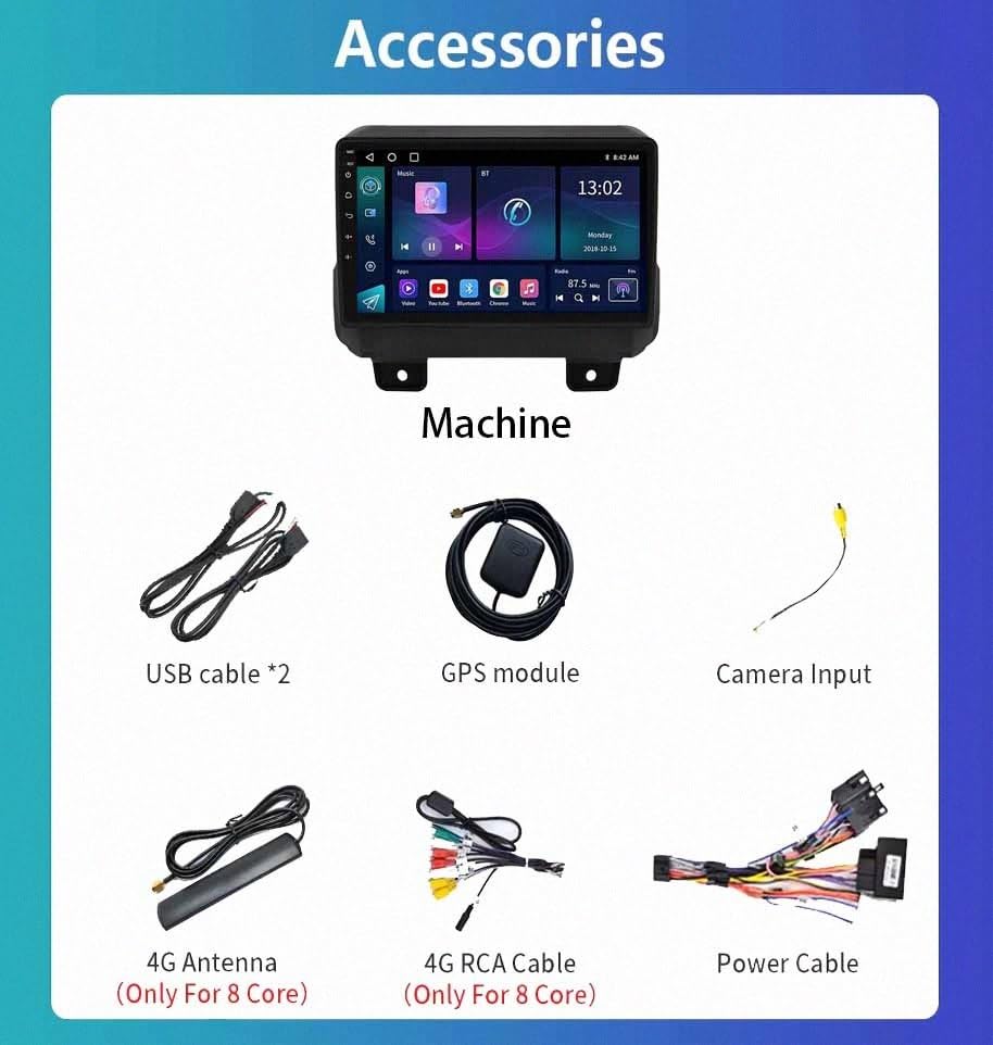 Pantalla de coche 4 Nuclear 4G+64G con CarPlay inalámbrico y Bluetooth multimedia 7