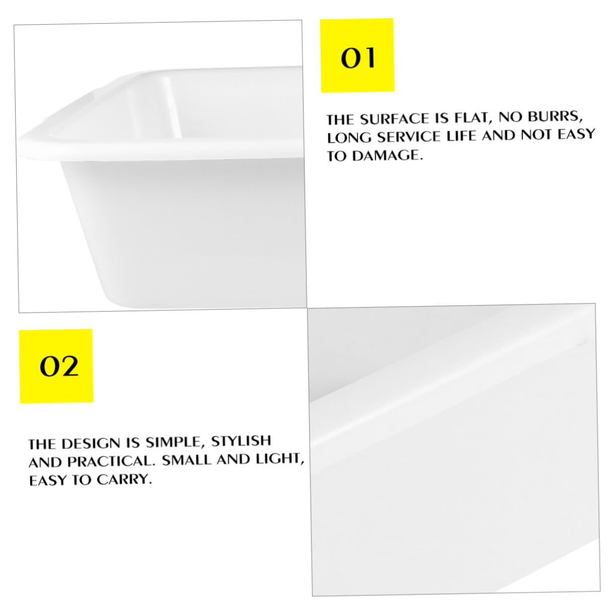 Cabilock Set 3 Pezzi Vassoi per Reagenti Chimici Resistente ad Acidi e Alcali, Vassoi da Laboratorio in Plastica Superficie Liscia, per Forniture e Esperimenti di Chimica in Laboratorio