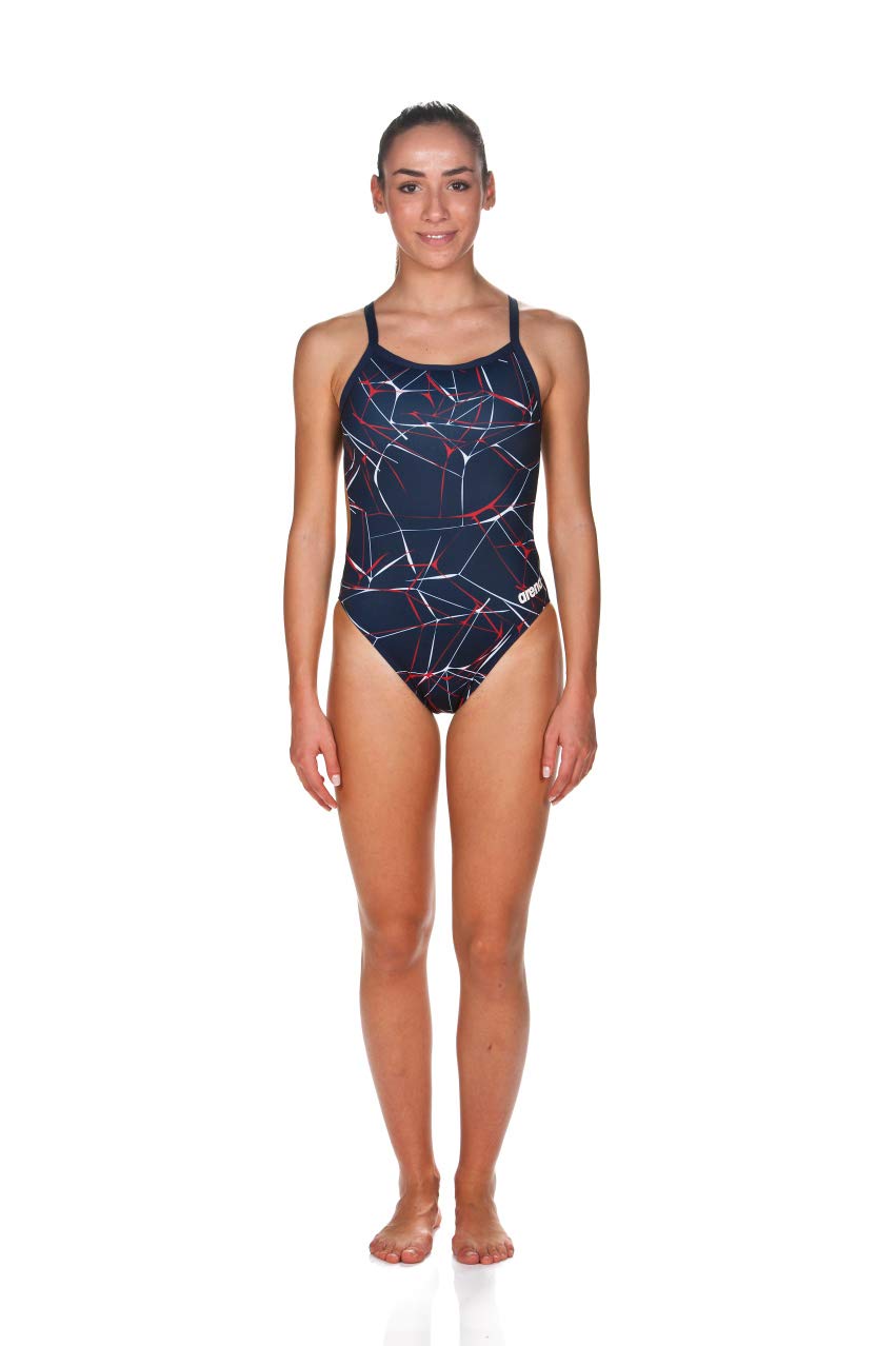 Arena Women's Water Challenge Back One Piece Swimsuit Navy/Red