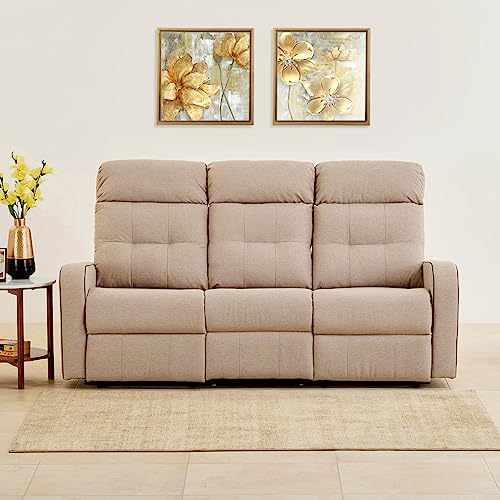 Image of Home Centre | Helios Toledo | Manual Recliner | Fabric | Solid Wood | 3 Seater Recliners | Beige | 2 Years Warranty