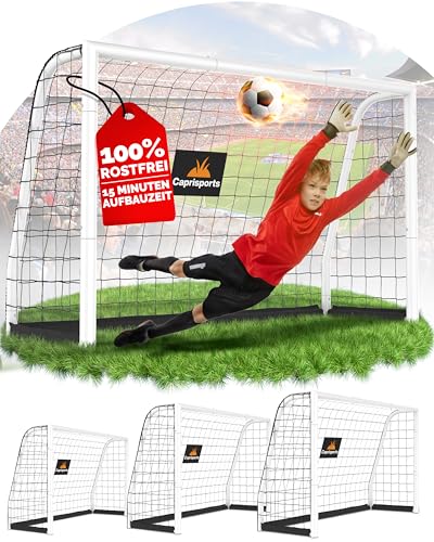Fußballtor Kinder [EXTREM STABIL] - [ROSTFREI] Fussballtore für Garten Kinder - Fussball Tor mit Erdanker für optimalen Halt - Fussballtor für Zuhause - Fußballtore Outdoor - Goal