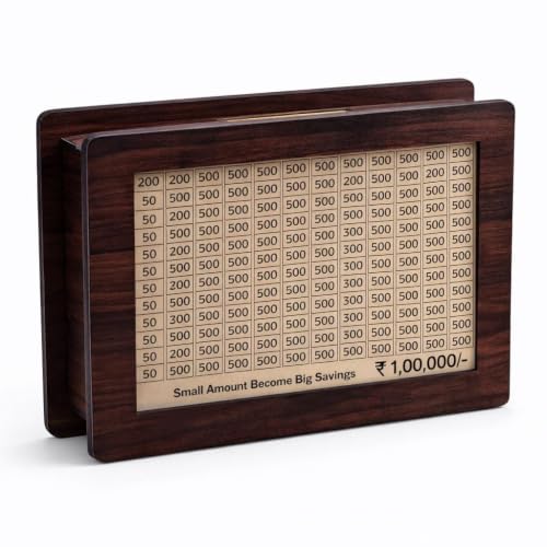 Wooden Money Saving Box | 1 Lakh Piggy Bank for Kids & Adults Deal