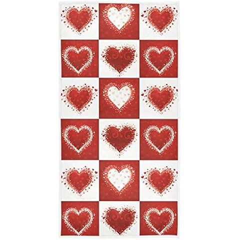 Vdsrup Love Hearts Valentines Day Hand Towels Christmas Mothers Day Bathroom Theme Towel Soft Bath Guest Face Towel Absorbent Kitchen Tea Dish Towels Washcloths 16 X 30 in Cover