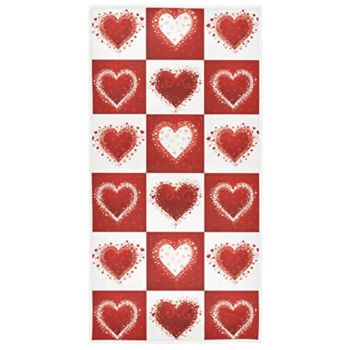 Vdsrup Love Hearts Valentines Day Hand Towels Christmas Mothers Day Bathroom Theme Towel Soft Bath Guest Face Towel Absorbent Kitchen Tea Dish Towels Washcloths 16 X 30 In #TOP18