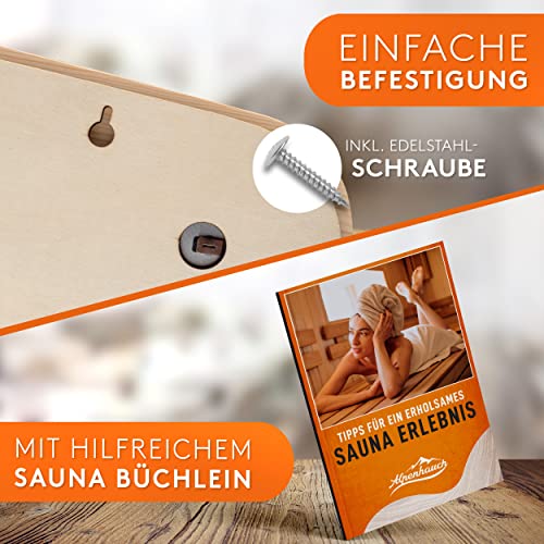 ALPENHAUCH Sauna Thermometer Hygrometer Holz [2in1 Funktion] - Besonders präzises Saunathermometer mit gehärtetem Glas - Automatische Kalibrierung - Edles Sauna Zubehör - Hygrometer Thermometer Sauna