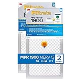 Filtrete 14x24x1 Smart Air Filter, MPR 1900 MERV 13, 1-Inch Premium Allergen, Bacteria and Virus Air Filters for ACs and Furnaces, 2 Filters