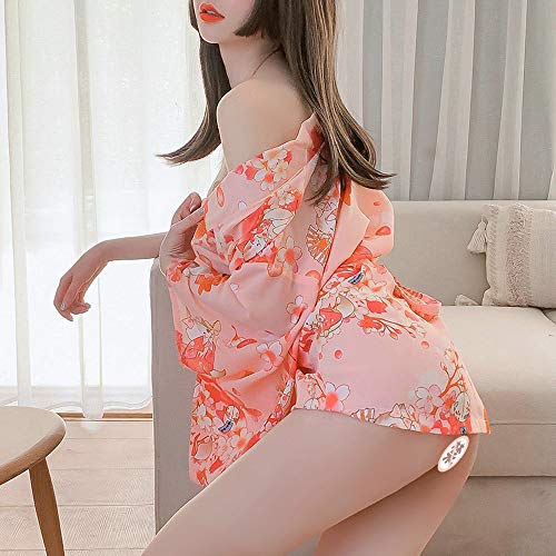SINMIUANIME Women Lingerie sexy lingerie Japanese retro kimono dress cosplay Japanese kimono suit (7971pink) - Image 5