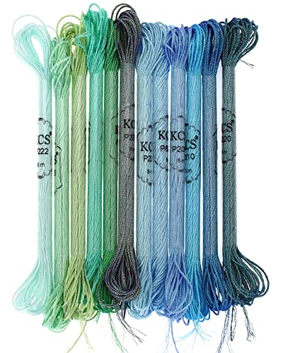 Image of KCS 6-Strand Cross Stitch Metallic Variegated Pearl Shiny Embroidery Floss (12 Skeins # 3)