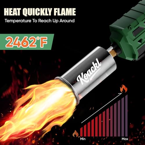 Image of KOACKL Propane Torch Gun | Adjustable Flame Thrower Gun, Gas Welding Kits Blow Torch for Ooutdoor Welding, Campfire & Charcoal (Propane Tank Not Included)