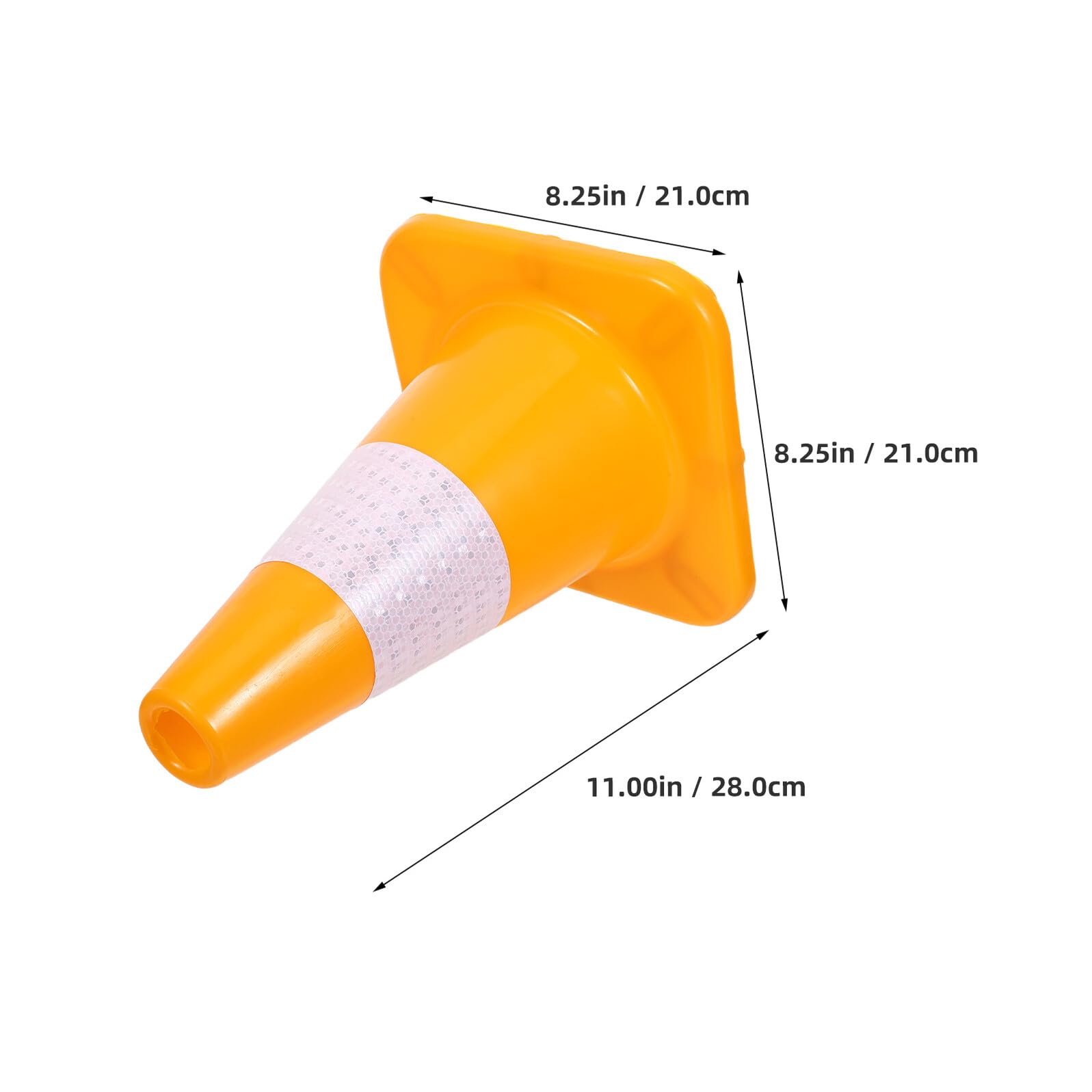 Cabilock 3 Pièces Cônes de Circulation Plastiques Jaunes avec Colliers Réfléchissants Lot de Barrières de Sécurité Légères pour Contrôle Routier et Chantier