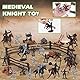 Boderam Mittelalterliche Ritter Spielzeug 110PCS Alte Soldaten Krieger Figuren Spielzeug Armee Männer Action Figure Playset Kunststoff Militärische Basis Set Spielzeug mit Kavallerie Pfeil Turm