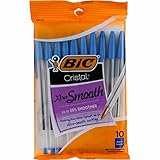 Bic Cristal Ballpoint Pen, Medium Point, Blue - 10 Ea(Pack of 2)