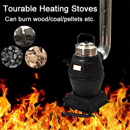 Poêle à bois multifonction en fonte pour la cuisson et le chauffage, convient pour multi-combustibles, idéal pour le chauffage rural