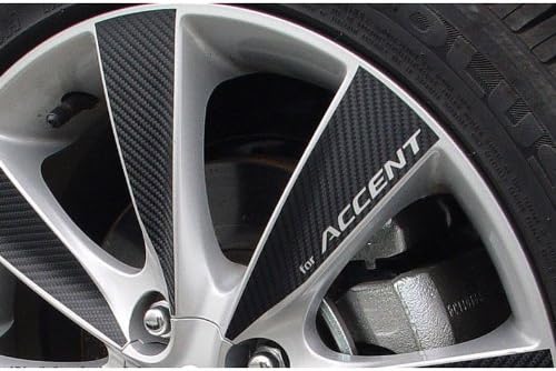 autocar21 Carbon Tuning 16" 4 Wheel Decal Sticker Set For HYUNDAI 2011 2012 2013 2014 Accent : Solaris