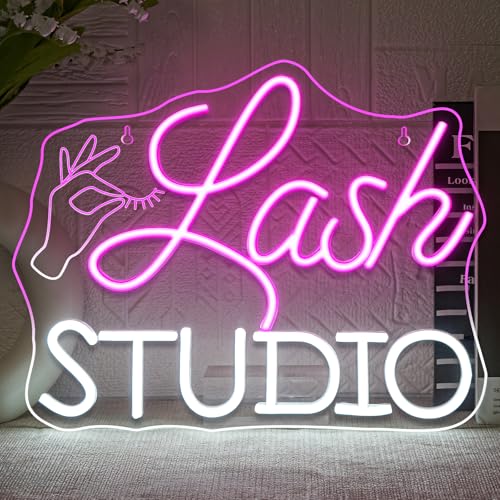 Image of Lash Studio Neon Sign Eyelashes Room Neon Signs Lash Tech Gifts | Lash Neon Sign, Salon Spa, Beauty Makeup Studio, Barber Shop Decoration, Lash Tech Gift for Salon Owners