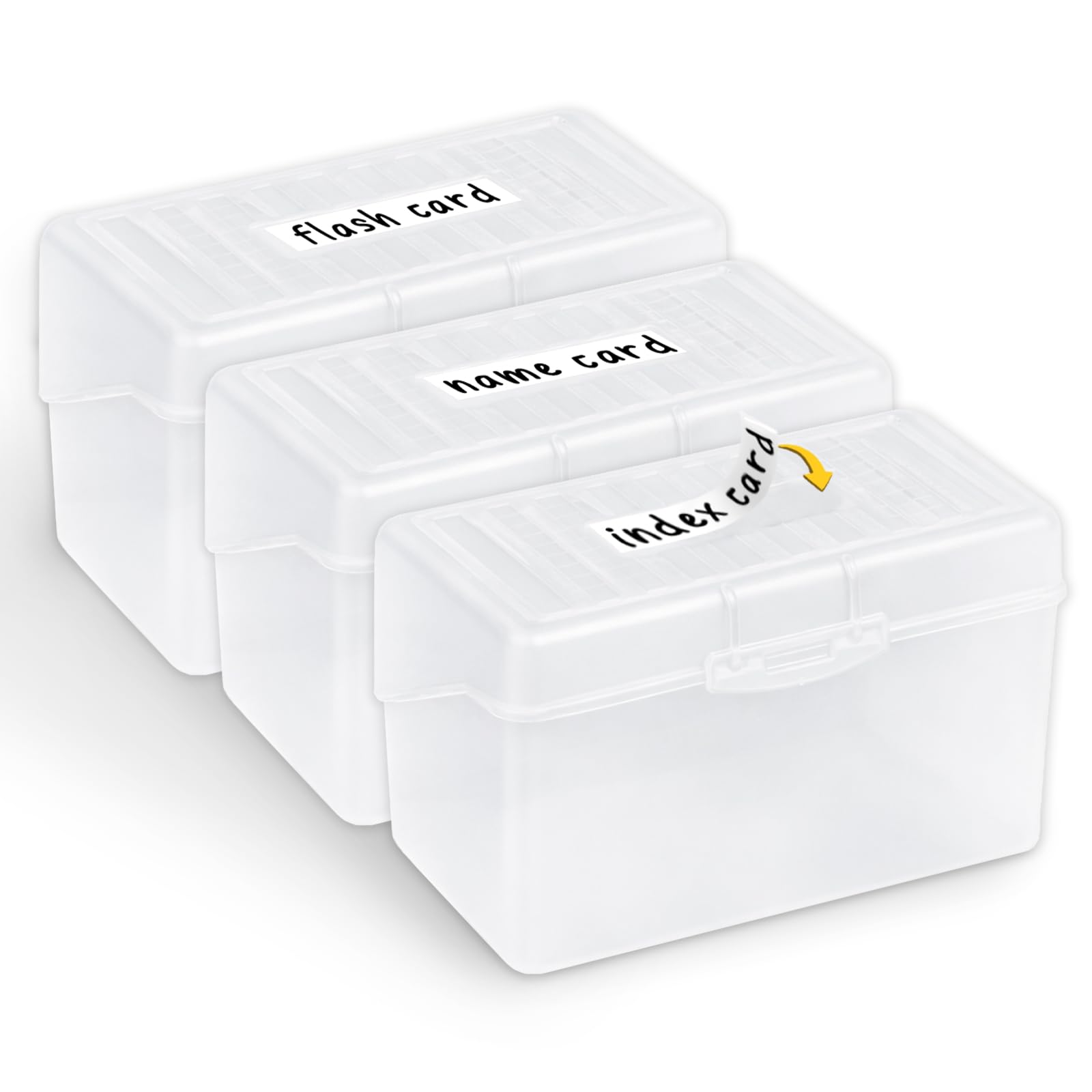 Portatarjetas de índice de 3 x 5 pulgadas H4D, caja organizadora para tarjetas de notas flash