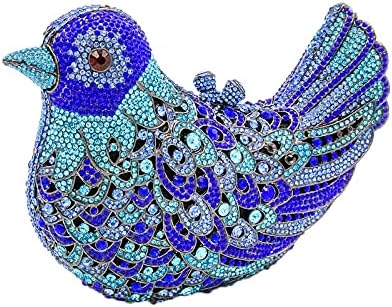 Boutique De FGG Bird Crystal Clutch Purses For Women Dressy Rhinestone Evening Bag Pigeon Prom Clutch Purse for Wedding,Mini - Image 4