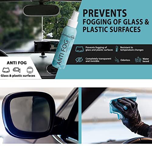 Image of Anti Fog Spray | Anti Mist for Glass & Plastic| Treatment For Car Window, Windshield, Glass, Mirror, Helmet| Glass Cleaner and Protector to Increase Visibility |with Microfiber Cloth (100 Ml)