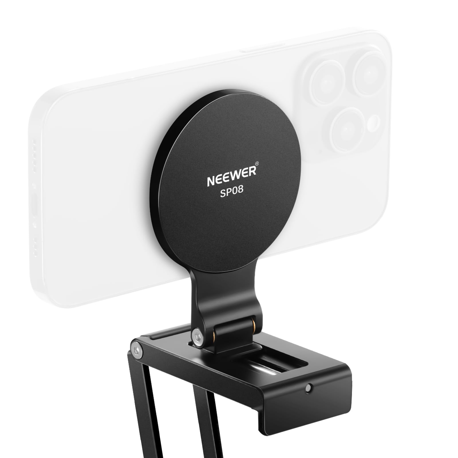 Neewer Supporto Fotocamera Continuity per Monitor da Scrivania, Attacco Magnetico Pieghevole per Telefono/Fotocamera/Webcam con Base Arca, Compatibile con MagSafe iPhone iMac Mac Laptop Samsung, SP08