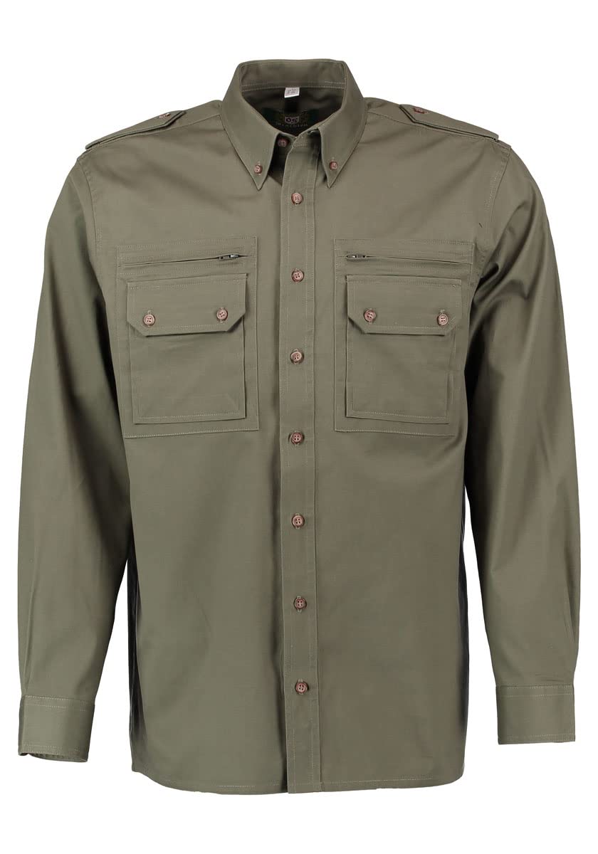 OS Trachten Camisa de manga larga para hombre con cuello abotonado Egapey