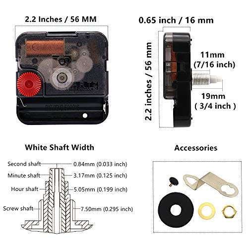 Youngtown 12888 2 Pack Clock Movement Mechanism With 4 Pairs Of Short Hands Battery Silent Sweep Operated Quartz Clock Motor Kit Diy Repair Parts Replacement,Total Shaft Length Is 19 Mm (3/4 Inch). #TOP1