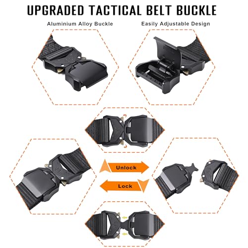 MOZETO Tactical Belt for Men 1.5" Nylon Combat Work Emt Heavy Duty Belt with Quick Release Talon Buckle2