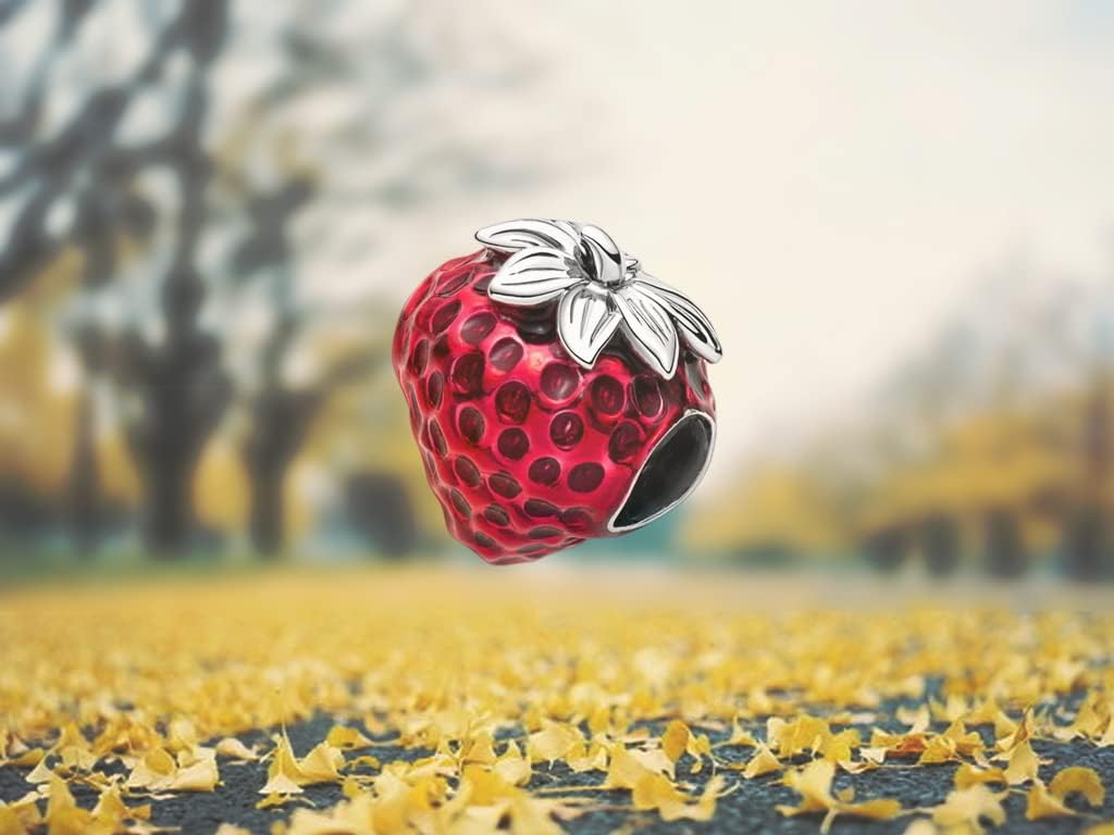 Fresa sin semillas Charm 925 Sterling Silver Openwork Bead for Charm Bracelets and Necklaces, Birthday Mothers Day Jewelry Gifts Women - Image 5