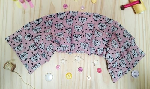 Bouillotte sèche graines de lin bio coussin thermique rose ours