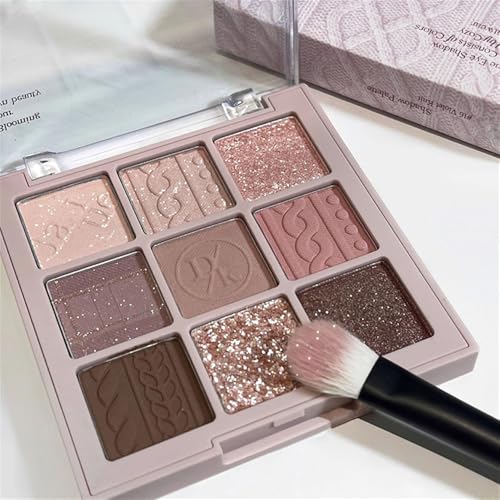 JIMYAUQIN Light Pink & Purple Eyeshadow Palette - Highly Pigmented, Matte & Shimmer Finishes, Long-Lasting Waterproof for Natural Makeup (Taro Sweater)