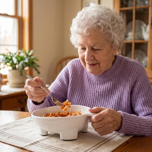 Elderly Scoop Plates with Handle - Eating Aid Assistant for Scooping Food, Dining One Handed Adaptive Guard for Disabled - Image 6